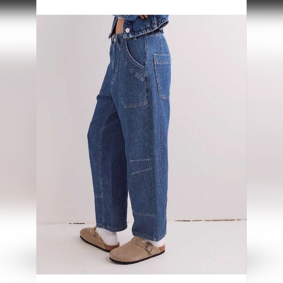 We The Free Quilted Loose Jeans Midnight Voyage - Picture 2 of 8